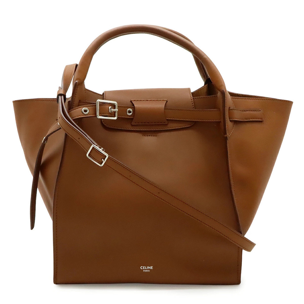 Celine Big Bag 2way Crossbody Leather Brown